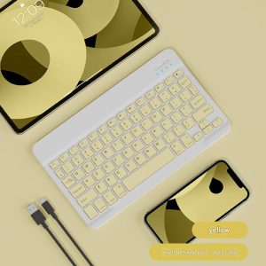 10 inch yellow Bluetooth Wireless Keyboard , Languages of English and Chinese