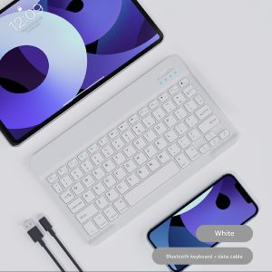 10 inch white Bluetooth Wireless Keyboard  , Customization in Languages of English and Chinese
