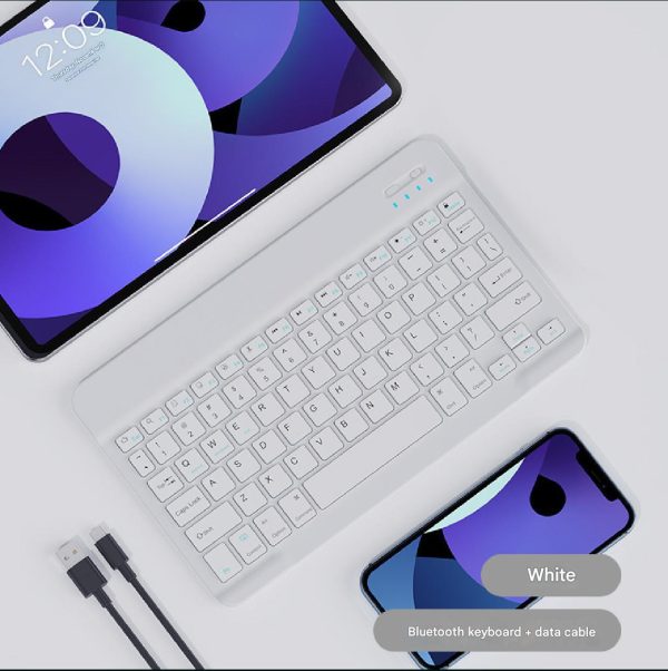 10 inch white Bluetooth Wireless Keyboard  , Customization in Languages of English and Chinese