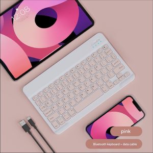 10 inch Bluetooth Wireless Keyboard Pink, Customization in Languages of English and Chinese