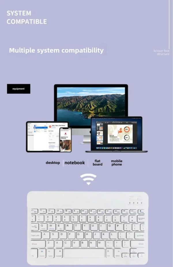 10 inch white Bluetooth Wireless Keyboard  , Customization in Languages of English and Chinese - Image 5