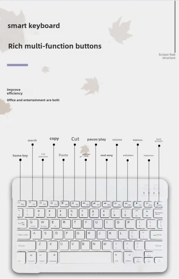 10 inch Bluetooth Wireless Keyboard Pink, Customization in Languages of English and Chinese - Image 4