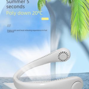 Outdoor White Color cooling usb charging small fan silent lazy portable mini turbo bladeless neck fan