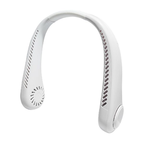 Outdoor White Color cooling usb charging small fan silent lazy portable mini turbo bladeless neck fan - Image 2