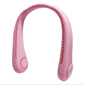 Outdoor Pink Color cooling usb charging small fan silent lazy portable mini turbo bladeless neck fan