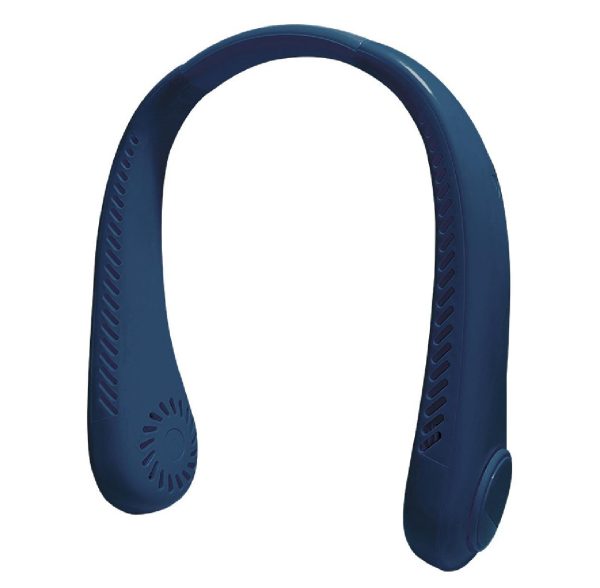 Outdoor blue Color cooling usb charging small fan silent lazy portable mini turbo bladeless neck fan