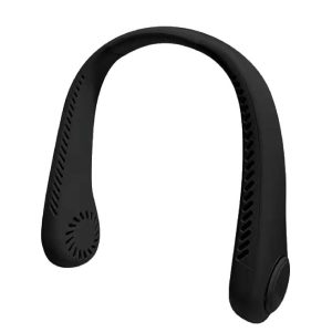 Outdoor black Color cooling usb charging small fan silent lazy portable mini turbo bladeless neck fan