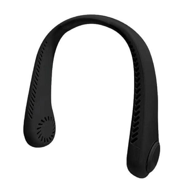 Outdoor black Color cooling usb charging small fan silent lazy portable mini turbo bladeless neck fan