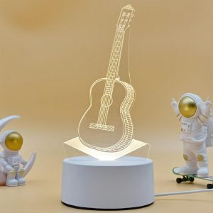 Creative 3d Guitar  night light activity gift atmosphere bedroom table lamp