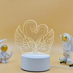 Creative 3d Swan night light activity gift atmosphere bedroom table lamp